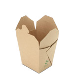 FoldPak MEDIUM 100% Recycled Brown Kraft Microwaveable Chinese Take Out Boxes - 26 oz.