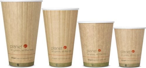 compostable coffee cups in multiple sizes