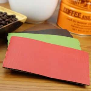 colorful paper sleeves for coffee cups