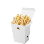 White Disposable Fry Boxes w/ Vents - 3 x 2-5/8 x 5 in.