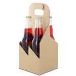 4 Pack Bottle Carrier - Natural Brown Kraft