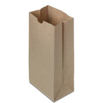 8lb., Natural Recycled Brown Kraft SOS Bags 6.25 x 3.69 x 12.56"