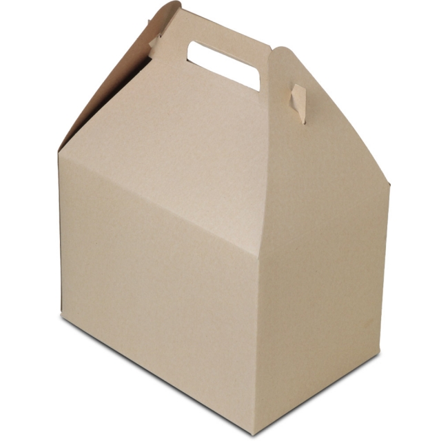 Natural Brown Kraft Large Gable Boxes 9 x 6 x 6"