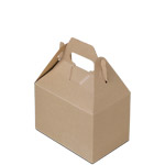Natural Brown Kraft Groove Texture Small Gable Boxes - 6 x 4 x 4"