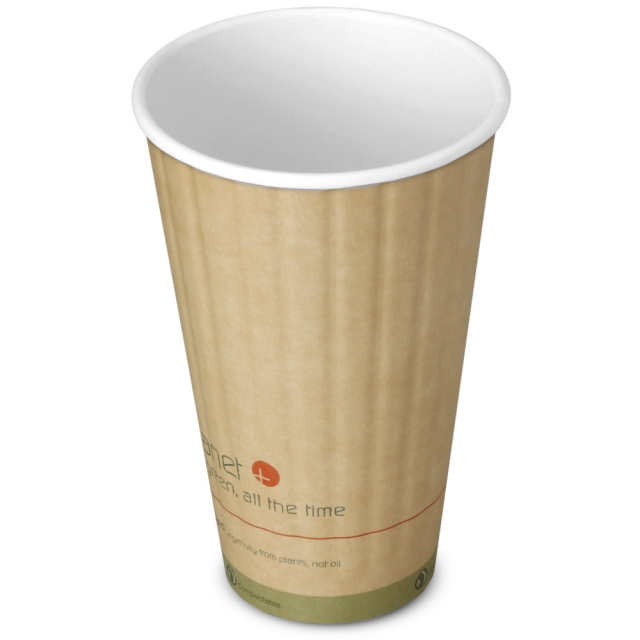 16 oz. Planet Plus2 Double Wall Compostable Paper Coffee Cup