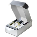 Argento Metallic Silver 2 Bottle Wine Bottle Box