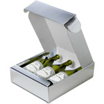 Argento Metallic Silver 3 Bottle Wine Bottle Box