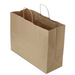Heavy Duty Brown Kraft Twisted Paper Handle Shopping Bags - 16 x 6 x 12 in.