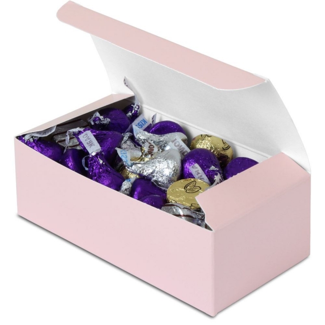 1/2 lb. Pink Paper Candy Boxes - 5.5 x 2.75 x 1.75 in.