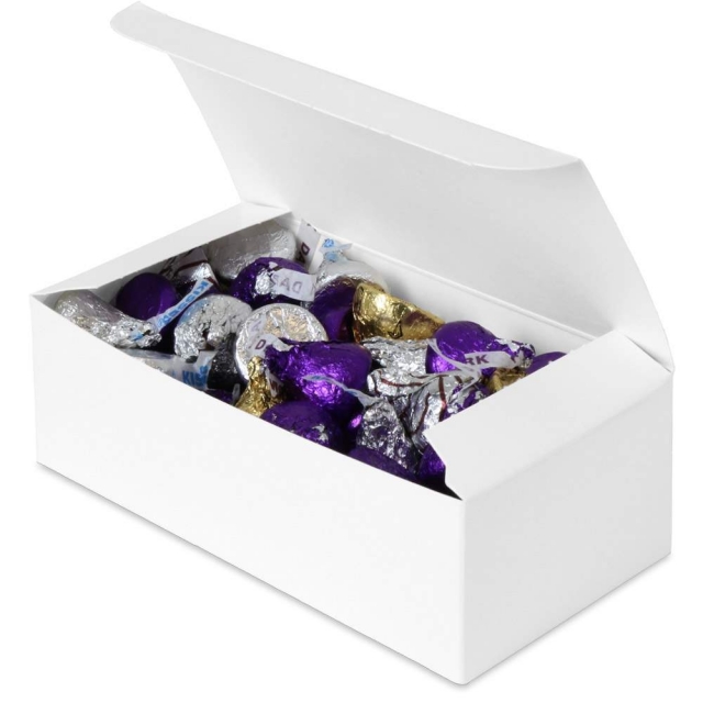 1/2 lb. White Paper Candy Boxes - 5.5 x 2.75 x 1.75 in.