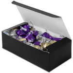 1 lb. Black Gloss Paper Candy Boxes - 7 x 3.375 x 2 in.
