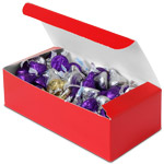 1 lb. Red Paper Candy Boxes - 7 x 3.375 x 2 in.