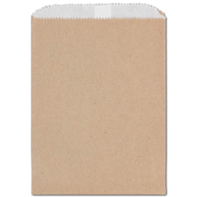 1/2# Recycled Natural Brown Kraft Gourmet Glassine Bags 5.75 x 7.5"