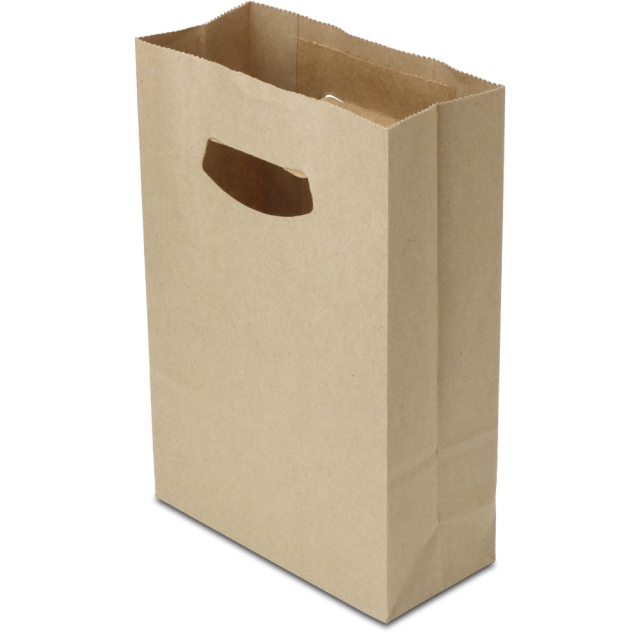 Natural Brown Kraft Paper Die Cut Flat Bottom Bags