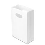 White Gloss Paper Die Cut Flat Bottom Bags 7.13 x 3.25 x 10.75"