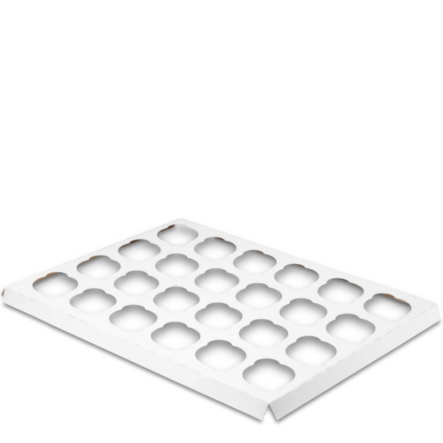 Regular Size Twenty-Four Cupcake Insert for 19 x 14 x 4" Cupcake Boxes: White