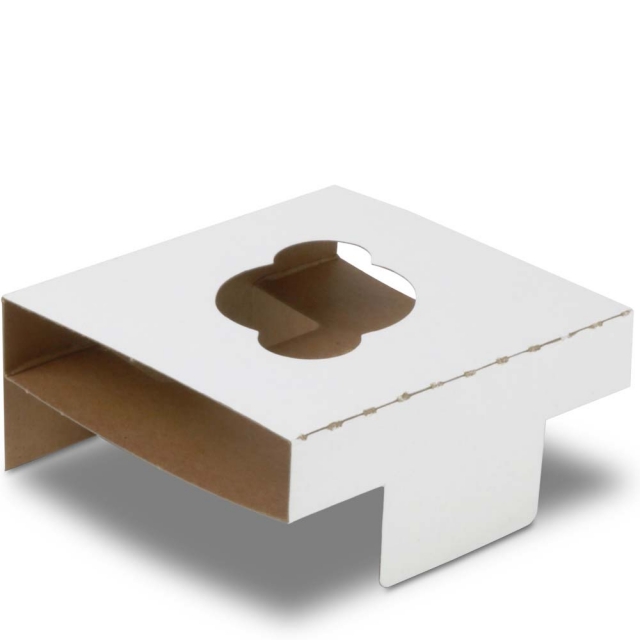 Mini Size One-Cupcake Insert for 4 x 4 x 4" Cupcake Boxes:White