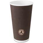 Chocolate Brown Ripple Paper Coffee Cups - 20 oz.