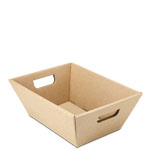 Natural Brown Kraft E-flute Market Totes - 8-1/4 x 6 x 3-1/4 in.