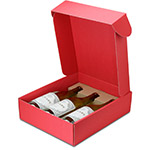 Red Textured Rib - Three Bottle Wine Box