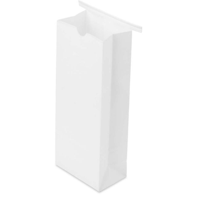 1 lb. White Gloss Long Tin Tie Bags with Polypropylene Liner