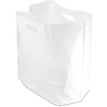 20 x 15.5 + 9 in. - Heavy Duty White Plastic Bags with Die Cut Handle