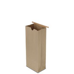 2 lb. Compostable Brown Kraft Paper Tin Tie Bags w. PLA Liner
