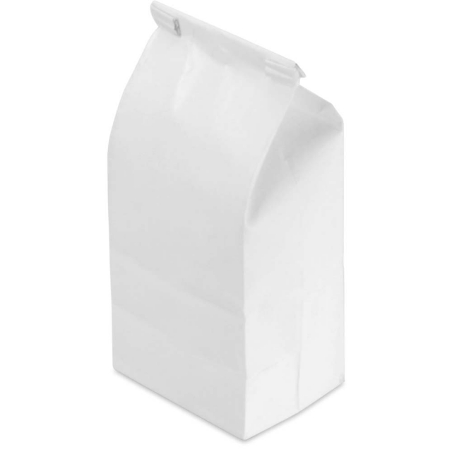 1/2 lb. White Gloss Coffee Bags with Tin Tie Closure - Polypropylene Lined