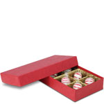1/4 lb. Cherry Cordial Two Part Rigid Candy Boxes - 6.5 x 3.5 x 1.125 in.