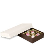 1/4 lb. Coffee Base w. Cream Lid Two Part Rigid Candy Boxes - 6.5 x 3.5 x 1.125 in.