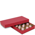 1/2 lb. Cherry Cordial Two Part Rigid Candy Boxes - 8.125 x 5.25 x 1.125 in.
