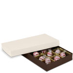 1/2 lb. Coffee Base w. Cream Lid Two Part Rigid Candy Boxes - 8.125 x 5.25 x 1.125 in.