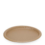 10.25 in. Brown Kraft Natural 3-Ply Corrugated Disposable Plates
