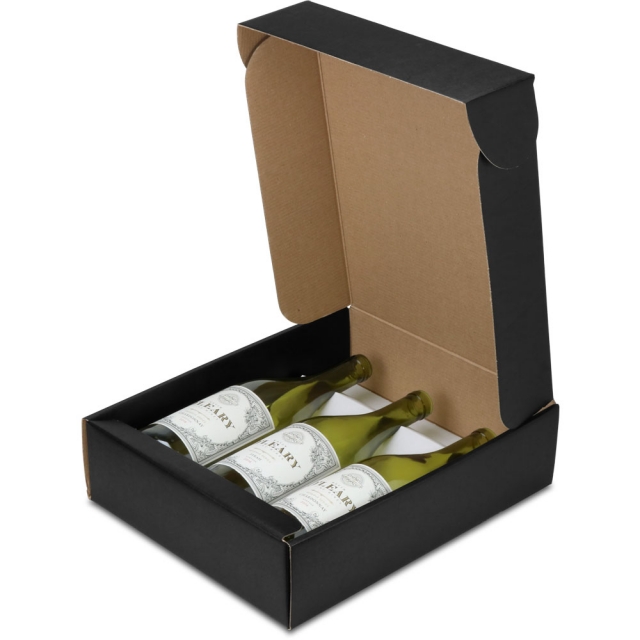 Black 3 Wine Bottle Boxes