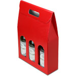 PELLA ROSSA Red Three Bottle Wine Carrier Boxes