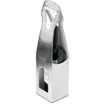 Argento Metallic Silver Embossed Single Bottle Wine Carrier Boxes