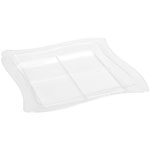 7.25 x 7.25 in. Clear Tiny Tangents Four Section Tray