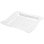 7.25 x 7.25 in. White Tiny Tangents Four Section Tray