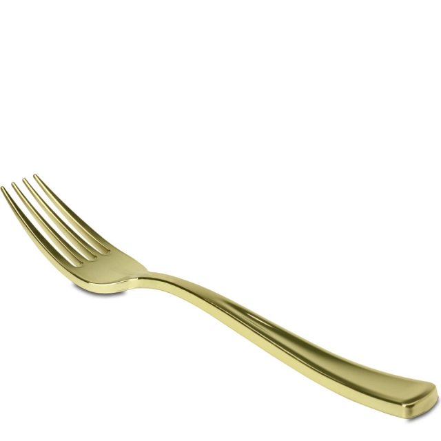 Gold Disposable Table Utensil Fork 7.25"