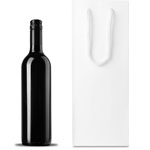 Matte White Single Bottle Paper Wine Bags with Rope Handle