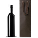 Espresso Single Bottle Premium Paper Wine Bags with Twill Handle