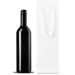 White Single Bottle Premium Paper Wine Bags with Twill Handle