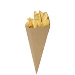 8 oz. Cardboard Fry Cones with Sauce Compartment