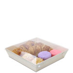 Clear PET Lid for Square Samurai Wooden Tray -28 oz.