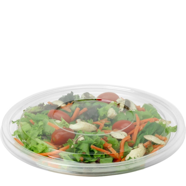 24 oz. Shallow Clear Plastic Bowls with Lid Combo Pack