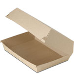 Natural Brown Kraft Dinner Corrugated Clamshell Container - 8 x 6 x 3 in.
