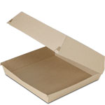 Natural Brown Kraft Jumbo Sandwich Corrugated Clamshell Container - 8 x 8 x 3 in.