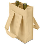 Natural Two Bottle Reusable Wine Tote