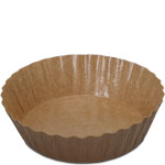 5.7 oz. FLUTED Round Baking Cup, with Grease Barrier Coating - Kraft Paper - 3.94 x 1.125 in.