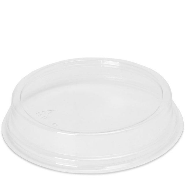 Clear lid for the 8 oz. Black Rolled Rim Baking Cup